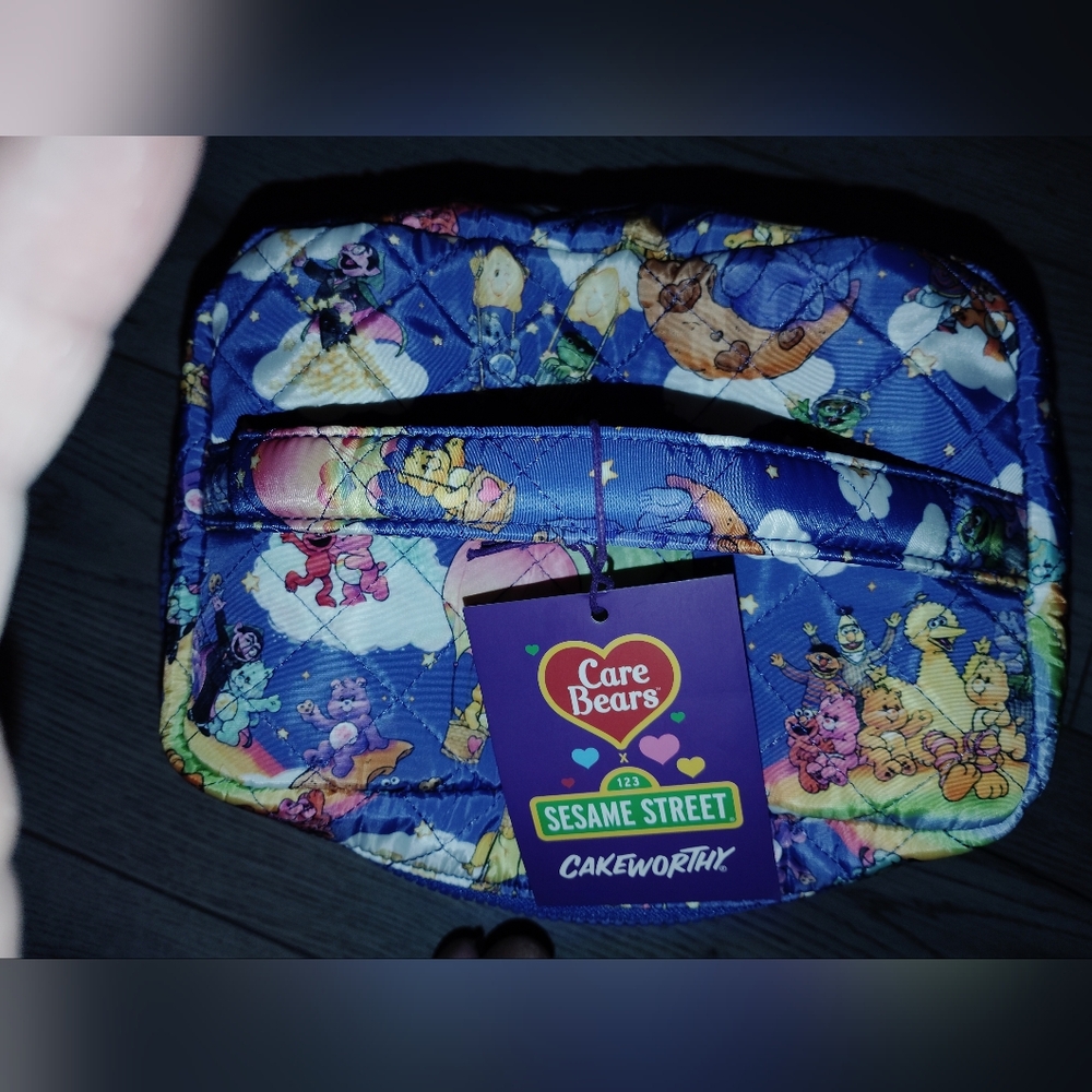 Care Bears Cakeworthy Sesame Street Quilted Travel 🧳 Cosmetic Makeup Bag NWT